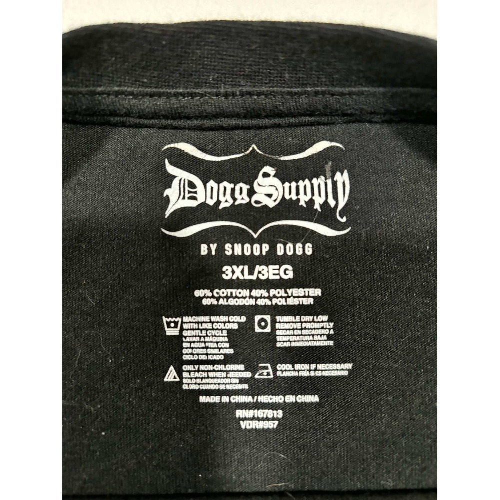 Dogg Supply Snoop Dogg Graphic Tee Black Mens 3XL Short Sleeve T-Shirt - Picture 2 of 7